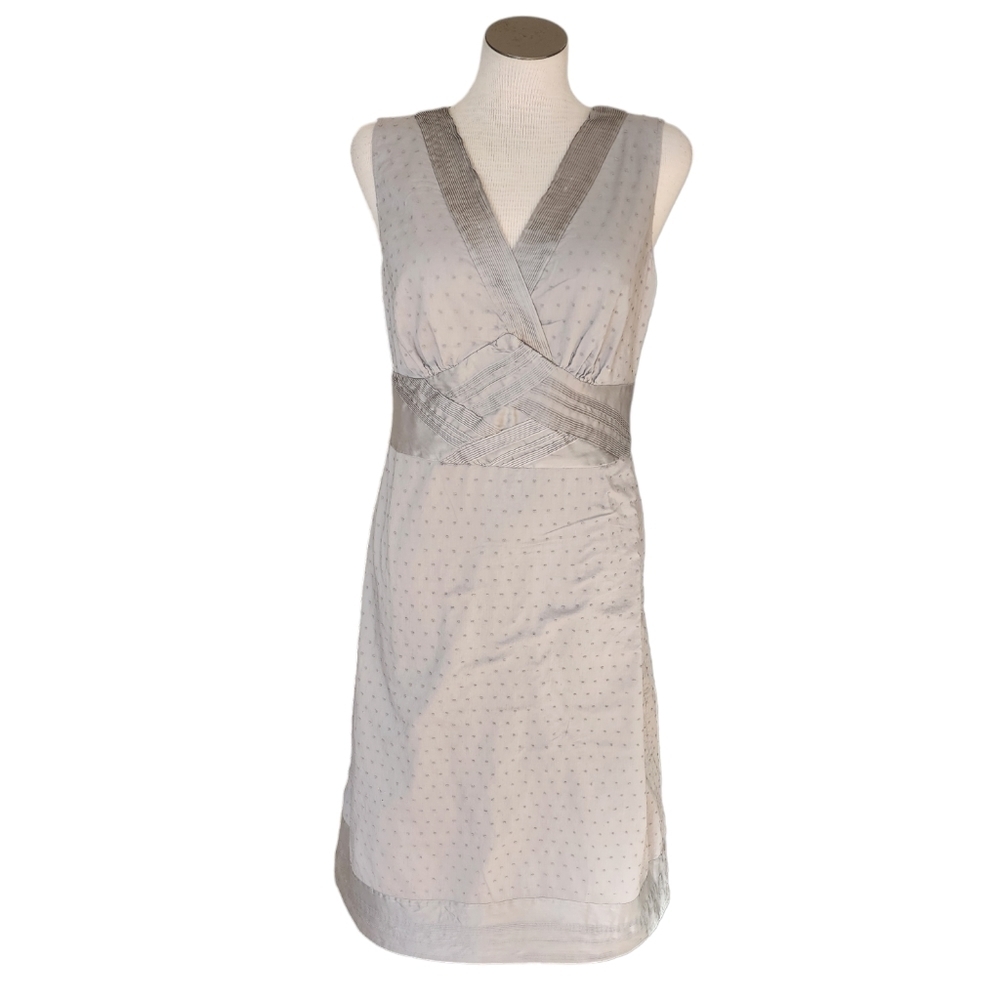 Charter Club Gray V-Neck Empire Waist Sleeveless Women's Dress Size 12